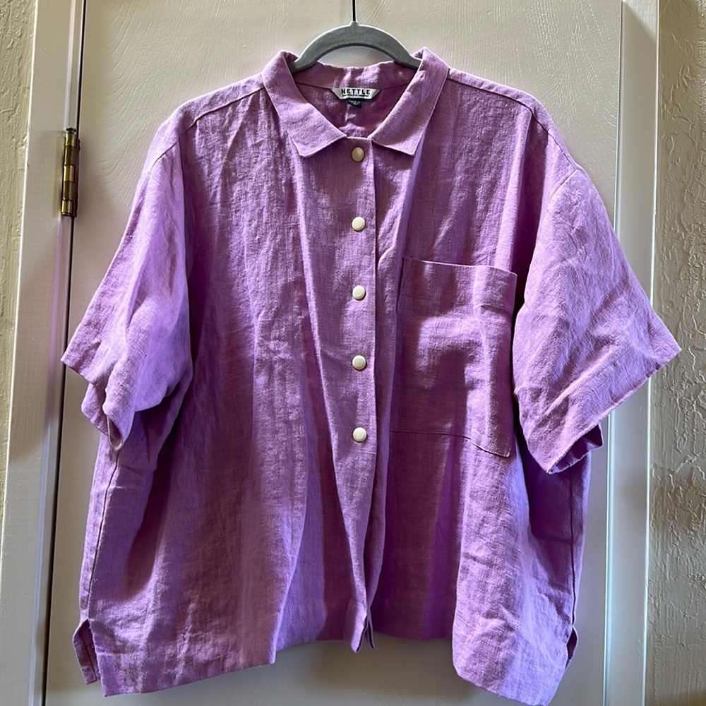 Nettle Studios Boxy Collared Top - Lilac O/S